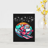 Kerstman Skihelling Skihut Grappig Kaart (Gele Bloem)