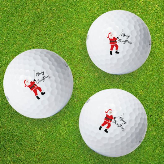 Kerstman slaat een golfbal golfballen