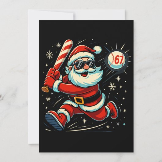 Kerstman slaat op de 6-7 Kerst-meme Feestdagenkaart (Voorkant)