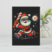 Kerstman slaat op de 6-7 Kerst-meme Feestdagenkaart (Staand voorkant)