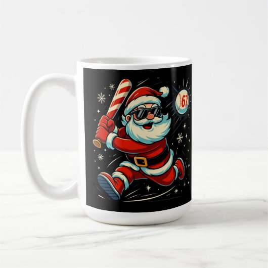 Kerstman slaat op de 6-7 Kerst-meme Koffiemok (Links)