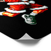 Kerstman Slam Dunk Basketbal Hoepel Kerstmis Pyjam Poster (Hoek)