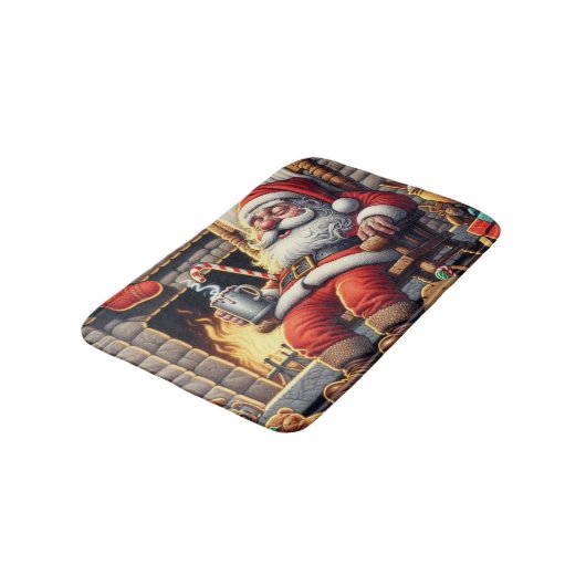 Kerstman slapen Kerstmis Badmat (Gekanteld)