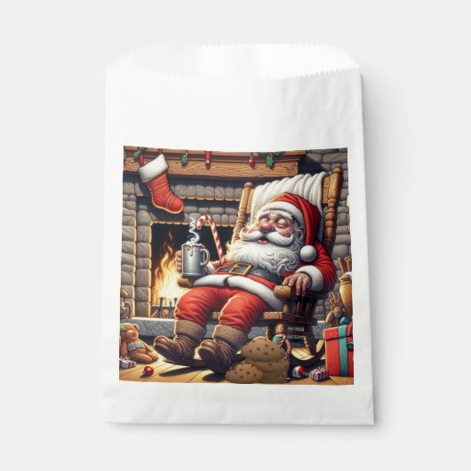 Kerstman slapen Kerstmis Bedankzakje (Voorkant)