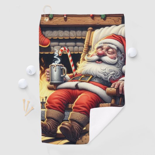 Kerstman slapen Kerstmis Golfhanddoek (Insitu)