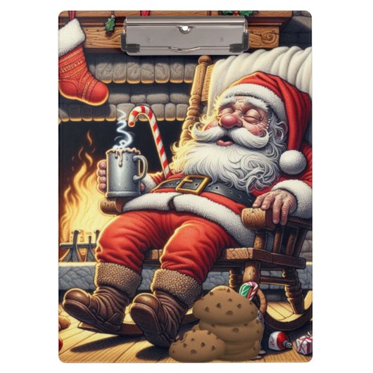 Kerstman slapen Kerstmis Klembord (Voorkant)