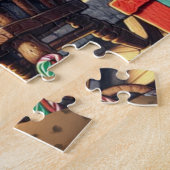 Kerstman slapen Kerstmis Legpuzzel (Zijkant)