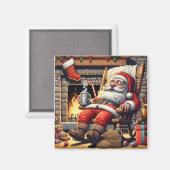 Kerstman slapen Kerstmis Magneet (Voorkant / Achterkant)