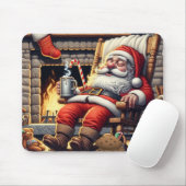 Kerstman slapen Kerstmis Muismat (Met muis)