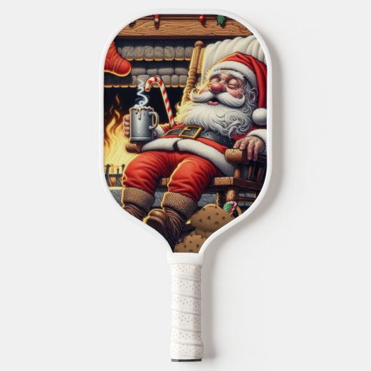 Kerstman slapen Kerstmis Pickleball Paddle (Voorkant)