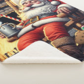 Kerstman slapen Kerstmis Sherpa Deken (3/4)