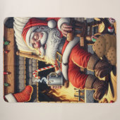Kerstman slapen Kerstmis Sherpa Deken (Voorkant (horizontaal))
