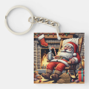 Kerstman slapen Kerstmis Sleutelhanger