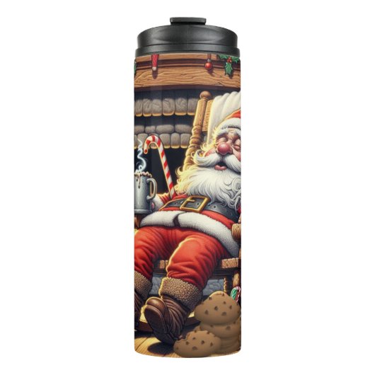 Kerstman slapen Kerstmis Thermosbeker (Voorkant)