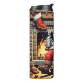 Kerstman slapen Kerstmis Thermosbeker (Gedraaid links)