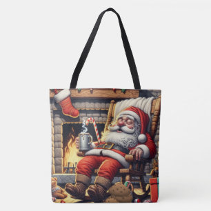 Kerstman slapen Kerstmis Tote Bag