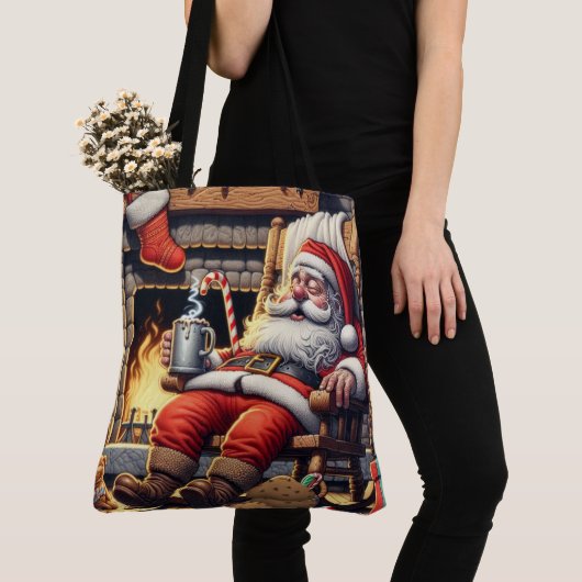 Kerstman slapen Kerstmis Tote Bag (Dichtbij)