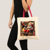 Kerstman slapen Kerstmis Tote Bag (Voorkant (product))