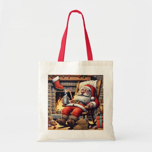 Kerstman slapen Kerstmis Tote Bag (Voorkant)