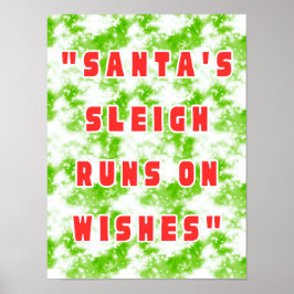 Kerstman Slede Rijdt Op Wensen Poster