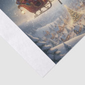 Kerstman slee, 3D Kerstmis, Winterdorp, Kinderen Tissuepapier (Detail)
