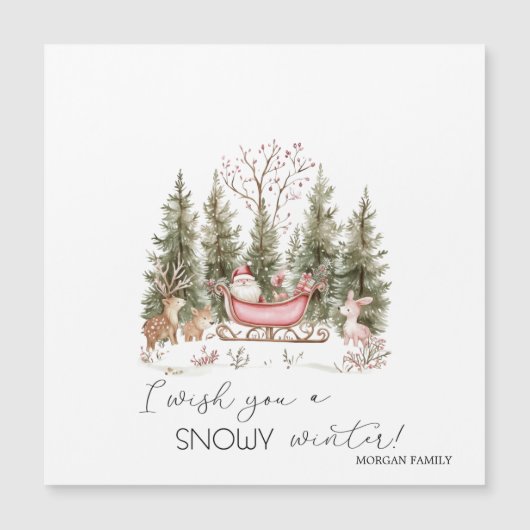 Kerstman, slee, cadeaus bos kerstmis (Voorkant)