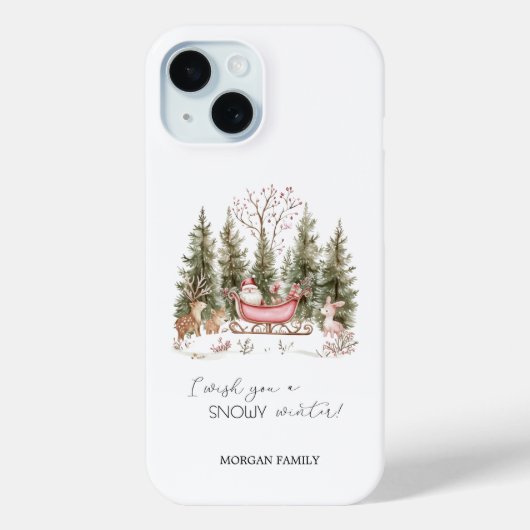 Kerstman, slee, cadeaus bos kerstmis Case-Mate iPhone case (Achterkant)