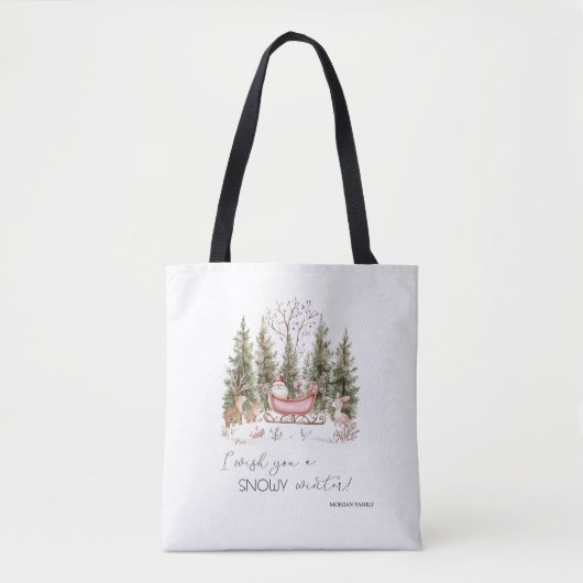 Kerstman, slee, cadeaus bos kerstmis tote bag (Voorkant)