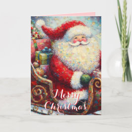 Kerstman slee & cadeaus – Klassieke kerstgroet Kaart