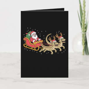 Kerstman slee draken Kerstmis rendier horens Kaart