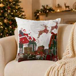 Kerstman slee en rendieren Kerstmis Kussen