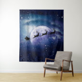 Kerstman slee | Fantasie Galaxy Kerstnachtelijke H Wandkleed (In situ)