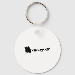 Kerstman slee getrokken door vossen - Vos Kerstmis Sleutelhanger