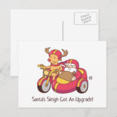 Kerstman slee Got een upgrade Leuke kerst Briefkaart (Voorkant / Achterkant)