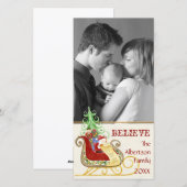 Kerstman slee kerst foto fotokaart feestdagenkaart (Voorkant / Achterkant)