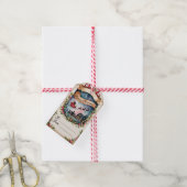 Kerstman slee Kerstmis Cadeaulabel (Met Touw)