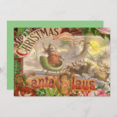 Kerstman slee Kerstmis Feestdagenkaart (Voorkant / Achterkant)