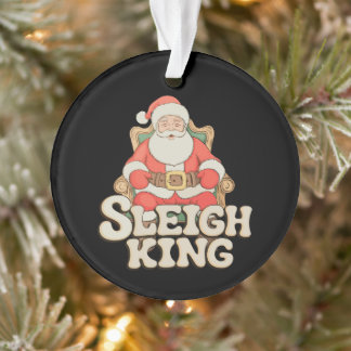 Kerstman slee kralentroon Kerstmis Xmas Vakantie Ornament