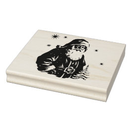 Kerstman slee Merry Christmas stempel