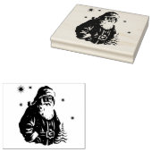 Kerstman slee Merry Christmas stempel (Gestempeld)