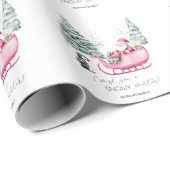 Kerstman, slee, pinguïn, bos cadeaupapier (Rol Hoek)