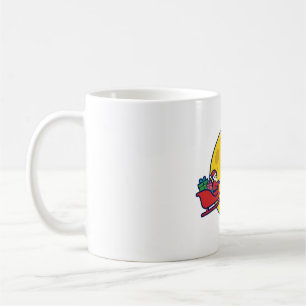 Kerstman slee reindeer silhouet Kerst kunst Koffiemok