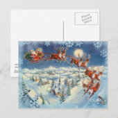 Kerstman, Slee & Rendier door Sharon Sharpe Feestdagenkaart (Voorkant / Achterkant)
