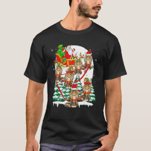 Kerstman slee rendier Maine Coon katten Kerstmis k T-shirt