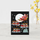 Kerstman slee rendier schoolbussen bijpassende bes kaart (Gele Bloem)