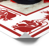 Kerstman slee rijdt Kerstmis foto Poster (Hoek)