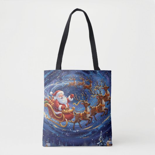 Kerstman slee rijdtote bag tote bag (Voorkant)
