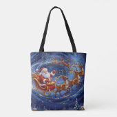 Kerstman slee rijdtote bag tote bag (Achterkant)