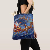 Kerstman slee rijdtote bag tote bag (Dichtbij)