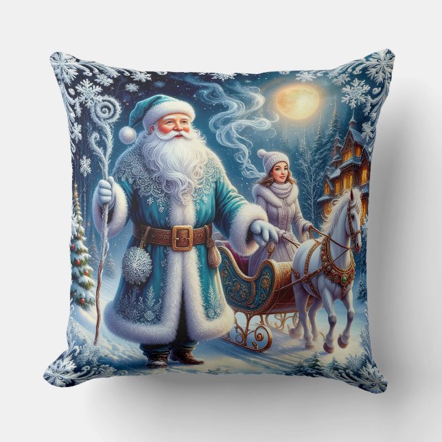 Kerstman, slee-rit en gezellige kerst kussen (Voorkant)